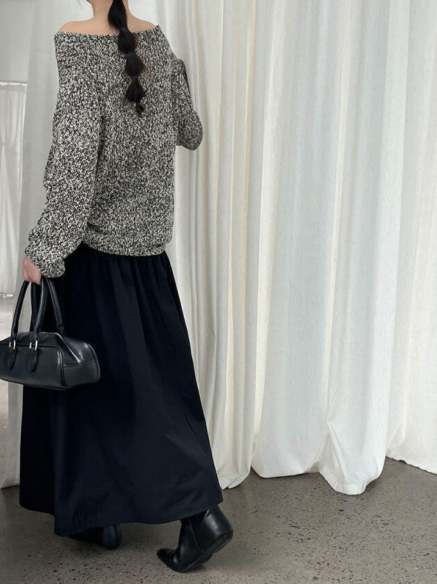 High-Waisted 3D Pleated Skirt_BDHL8043