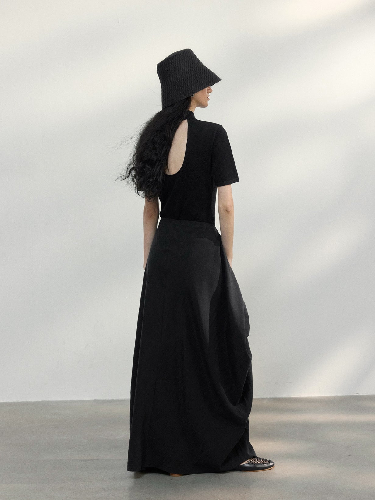 Cocoon Shape Long Skirt_BDHL7482