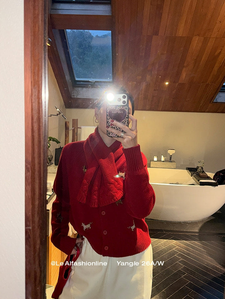 Beaded Embroidery Knit Top Or Cardigan_BDHL8121