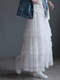 Sweet Long Gauze Skirt_BDHL7269