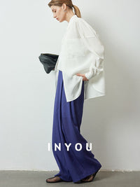 High Waist Draped Mop Pants_BDHL6150