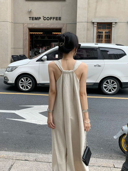 V-Neck Loose Fit Sleeveless Dress_BDHL6172