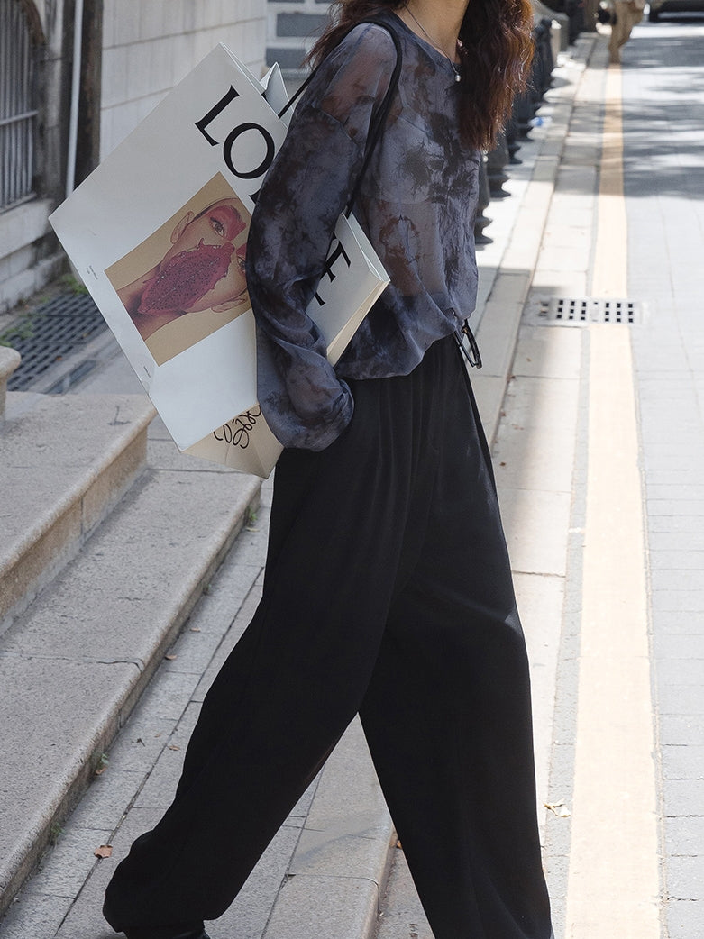 Thin Mesh Long-Sleeved Tops_BDHL7534