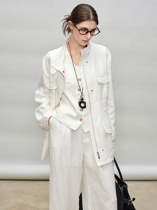 Stand-Up Collar Shirt Jacket_BDHL7278