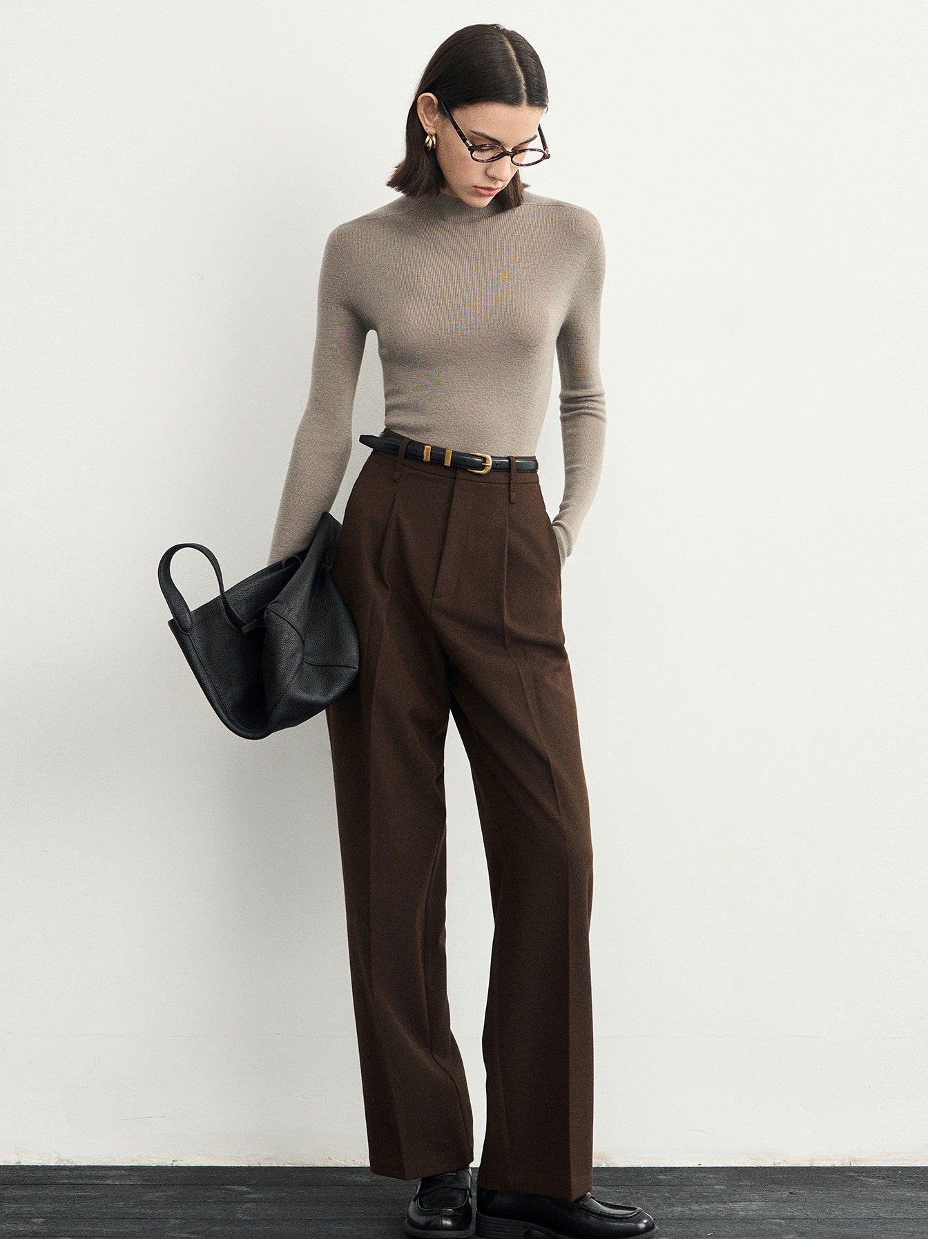 Seamless Half Turtleneck Tops_BDHL6623