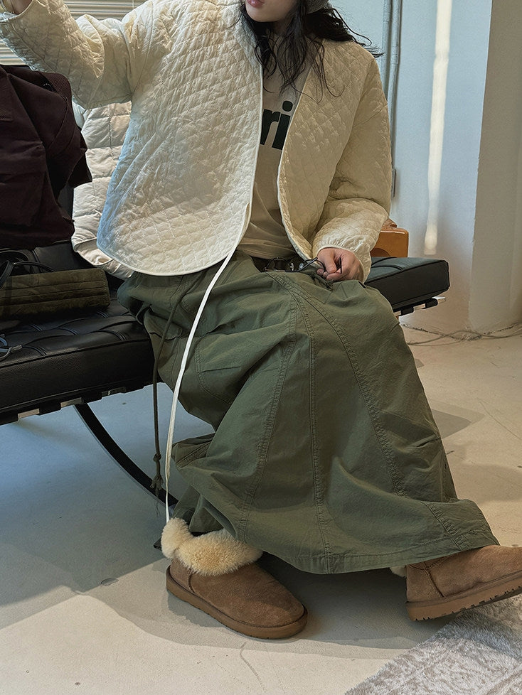 V-Neck Diamond-Stitch Jacket_BDHL8133