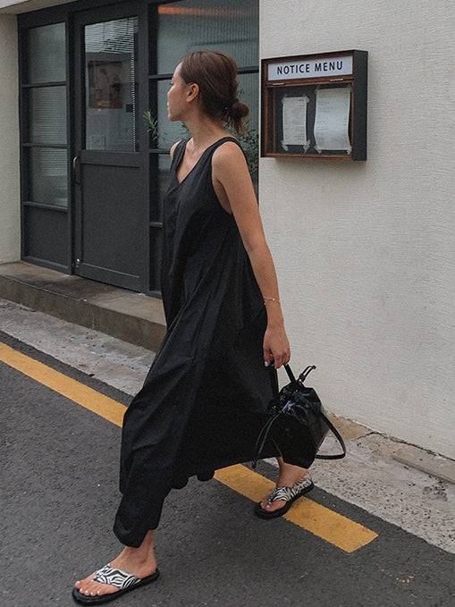 Loose Backless Suspender Dress_BDHL7247