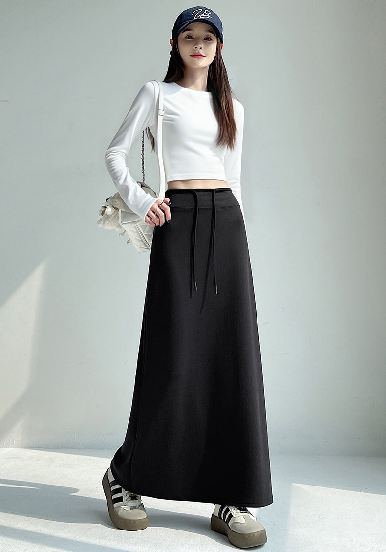 High-Waisted Slit Straight Skirt_BDHL7823