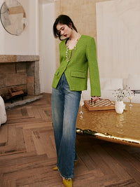 Green Tweed Jacket Or Skirt_BDHL6842