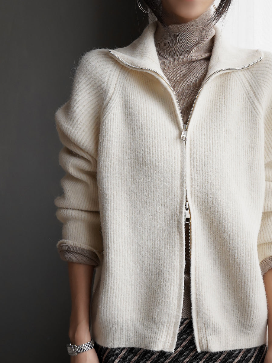 Zip-Up Knitted Cardigan_BDHL7935