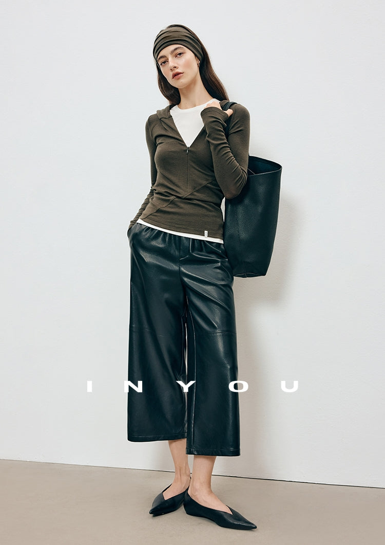 寬鬆七分皮褲_BDHL7907