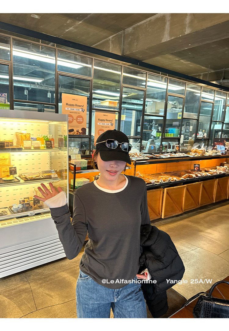 Slim-Fit Long-Sleeved Tops_BDHL8045