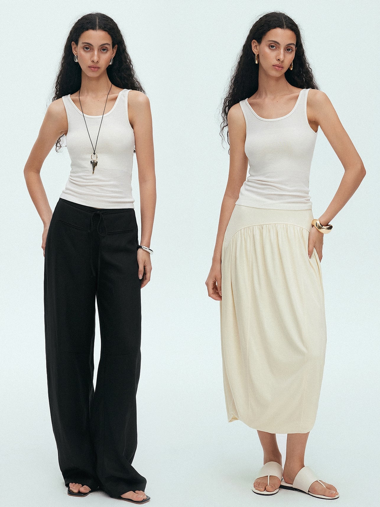 Henry Neck Tank Top Or White Tank Top_BDHL7515