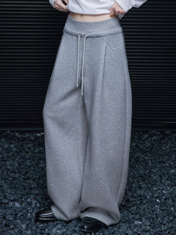 Grey Sweat Wide-Leg Pants_BDHL7879