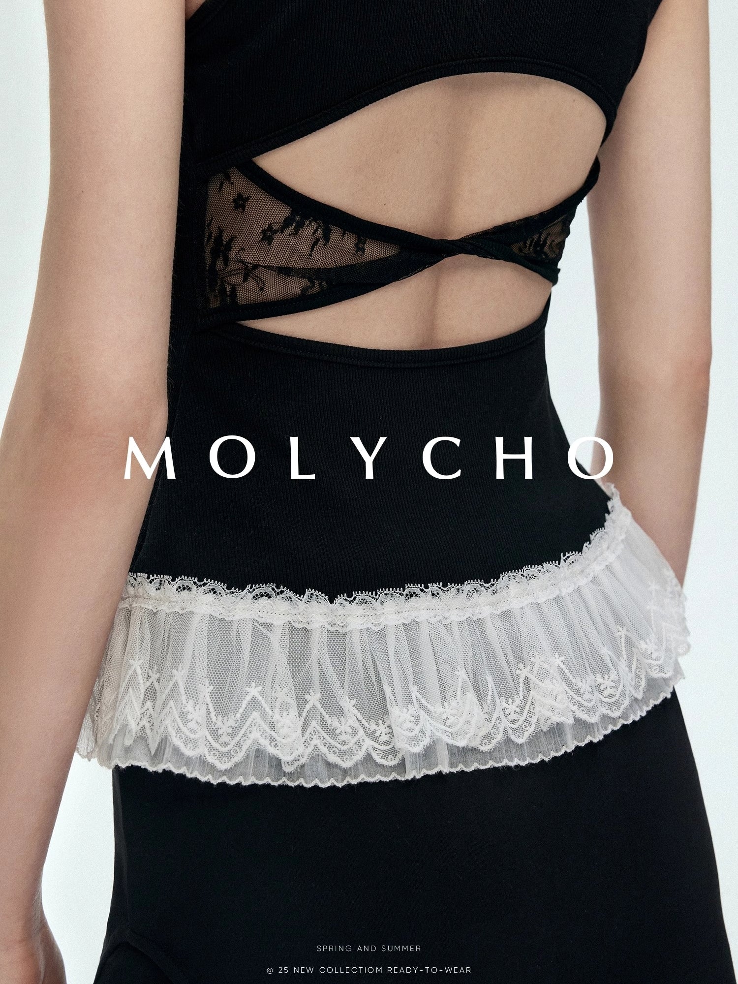 Lace Hem Lace Backless Tops_BDHL7425