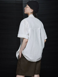 Cotton Linen Short-Sleeved Shirt_BDHL6035