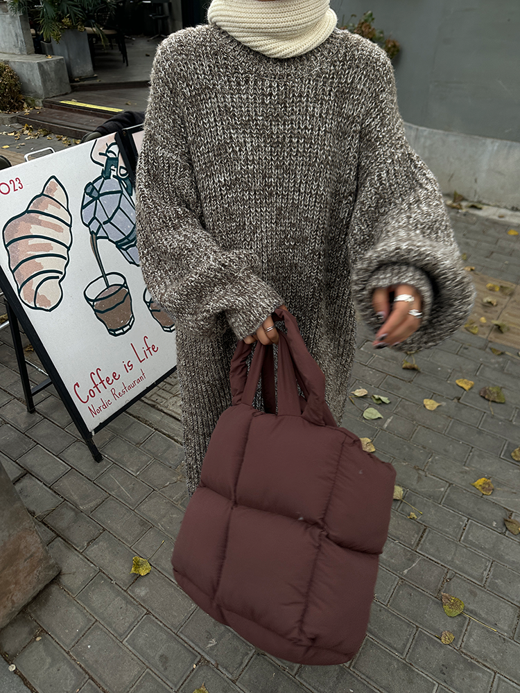 Loose Thick Knit Long Dress_BDHL6729