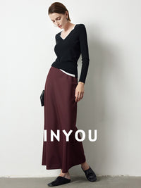 Tucked Straight Long Skirt_BDHL6387