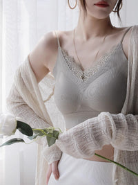 Knitted Cardigan And Lace Camisole Set_BDHL7414