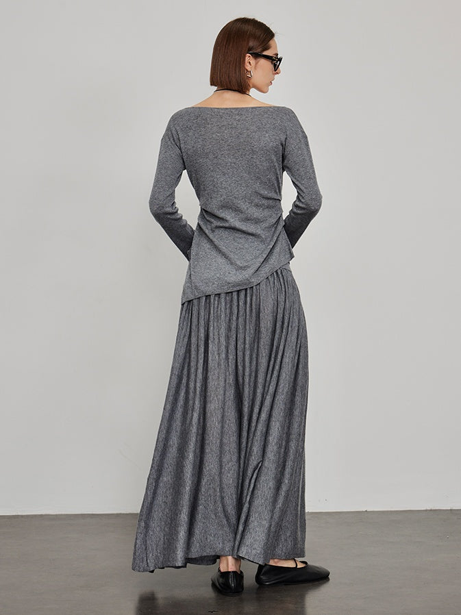 Knitted Slit Tops or Pleated Skirt_BDHL6450