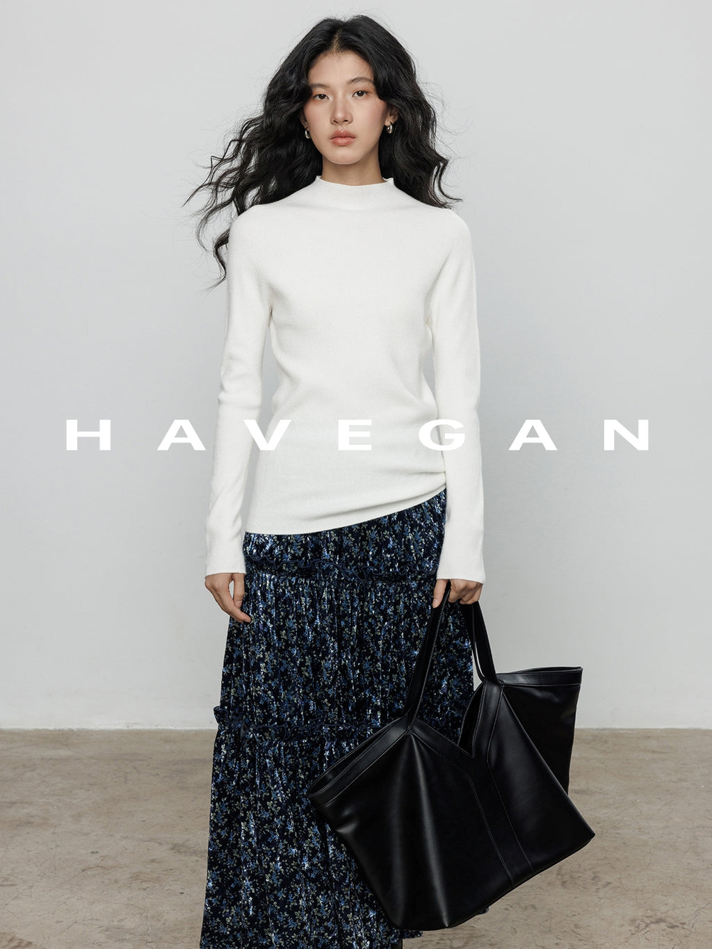 Retro Floral Print A-Line Skirt_BDHL7897