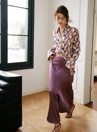 Purple Slim Long Skirt_BDHL6014