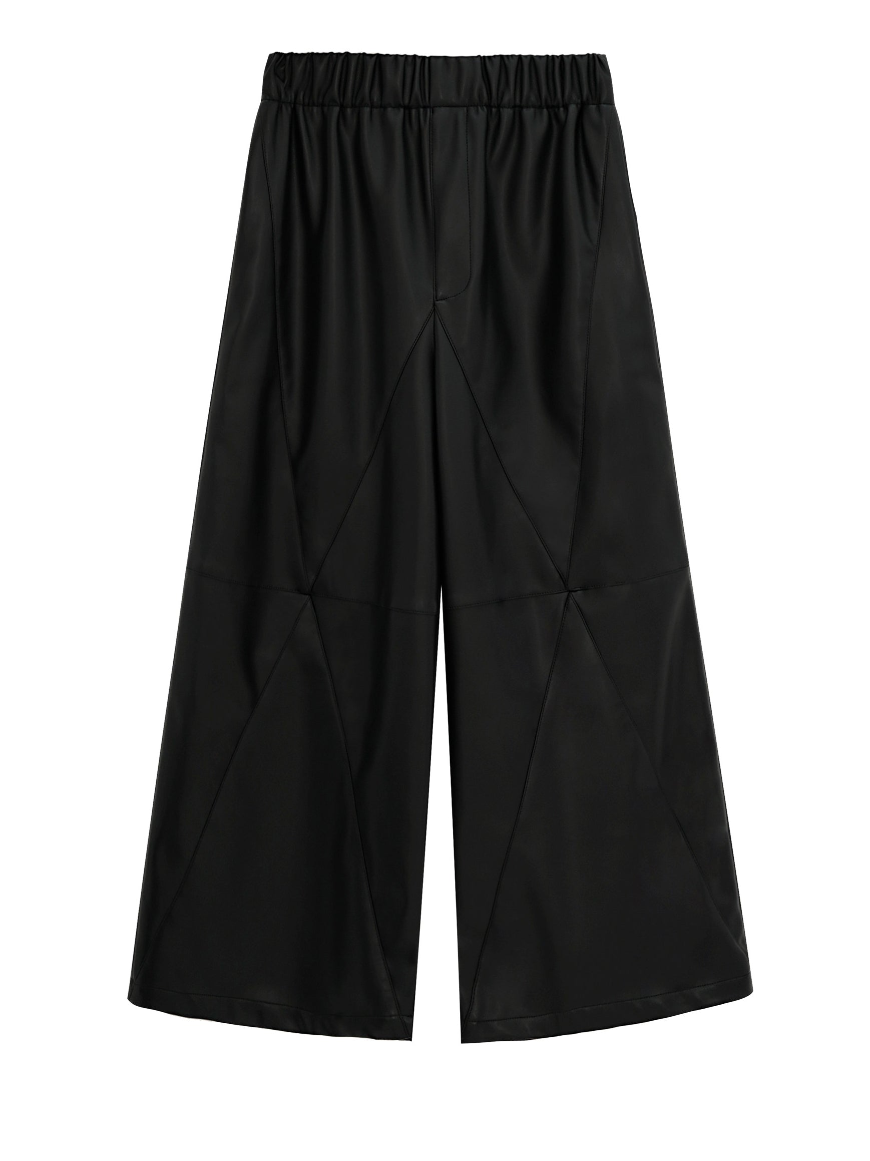 Leather Wide-Leg Cropped Pants_BDHL8160