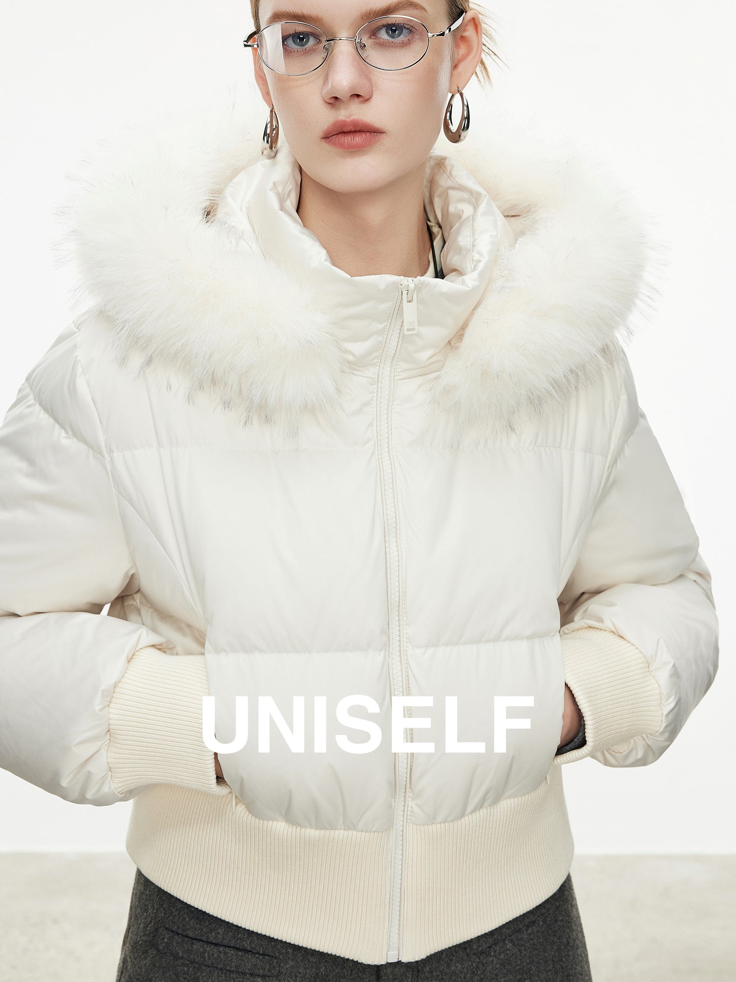 Fur Collar Hooded Down Jacket_BDHL7974