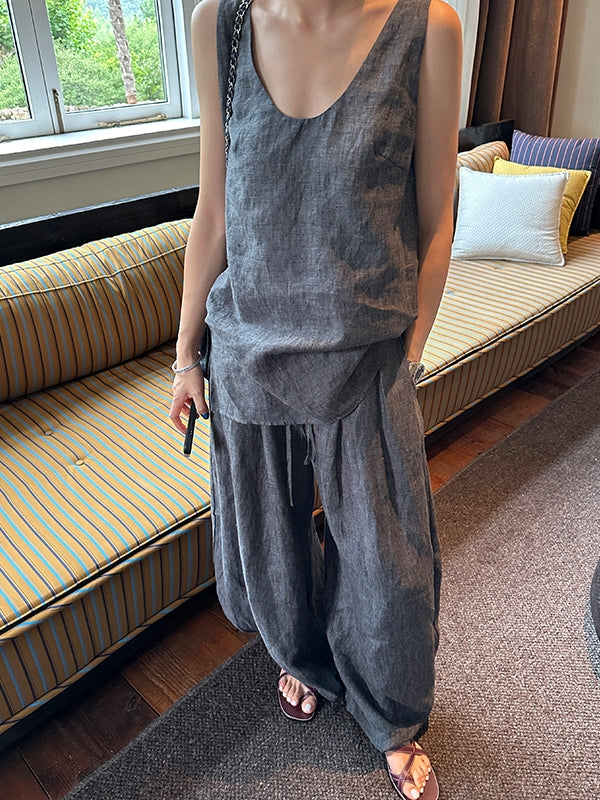 Loose Sleeveless Top Or Pants_BDHL7616