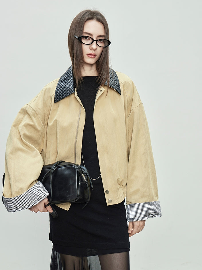 Loose-Stitched Retro Lapel Jacket_BDHL7084