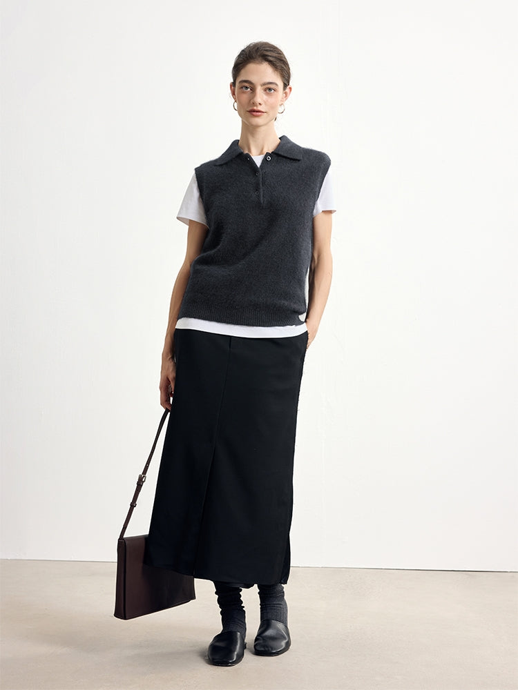 Polo-Neck Knit Sleeveless Tops_BDHL7747