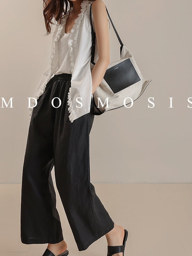 Waist Drawstring Wide Pants_BDHL7511