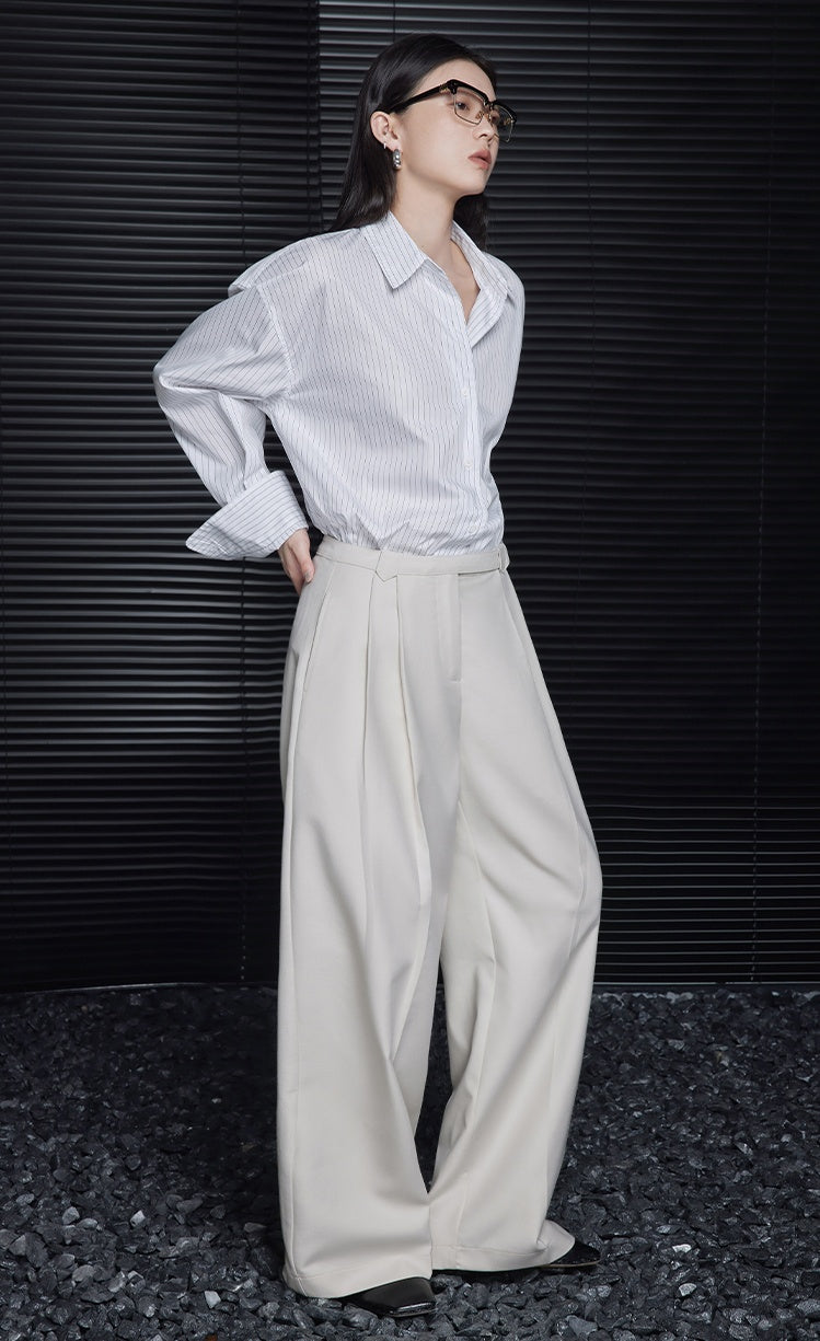 Beige Loose Wide-Leg Pants_BDHL6364