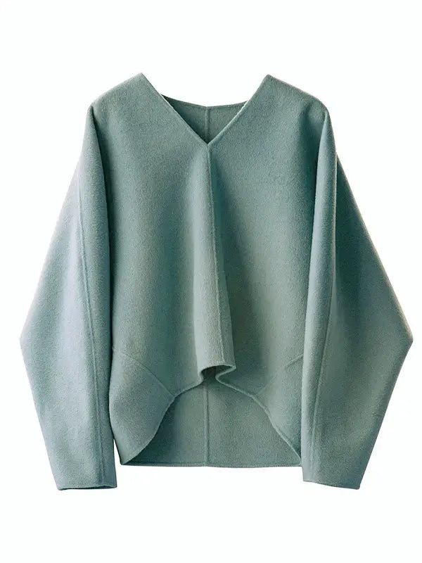 Loose-Fitting V-Neck Sweatshirt_BDHL8042