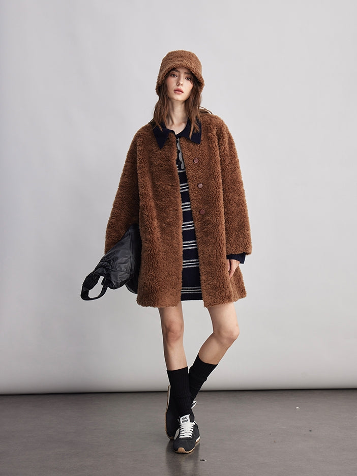 Fluffy Collarless Coat_BDHL7940