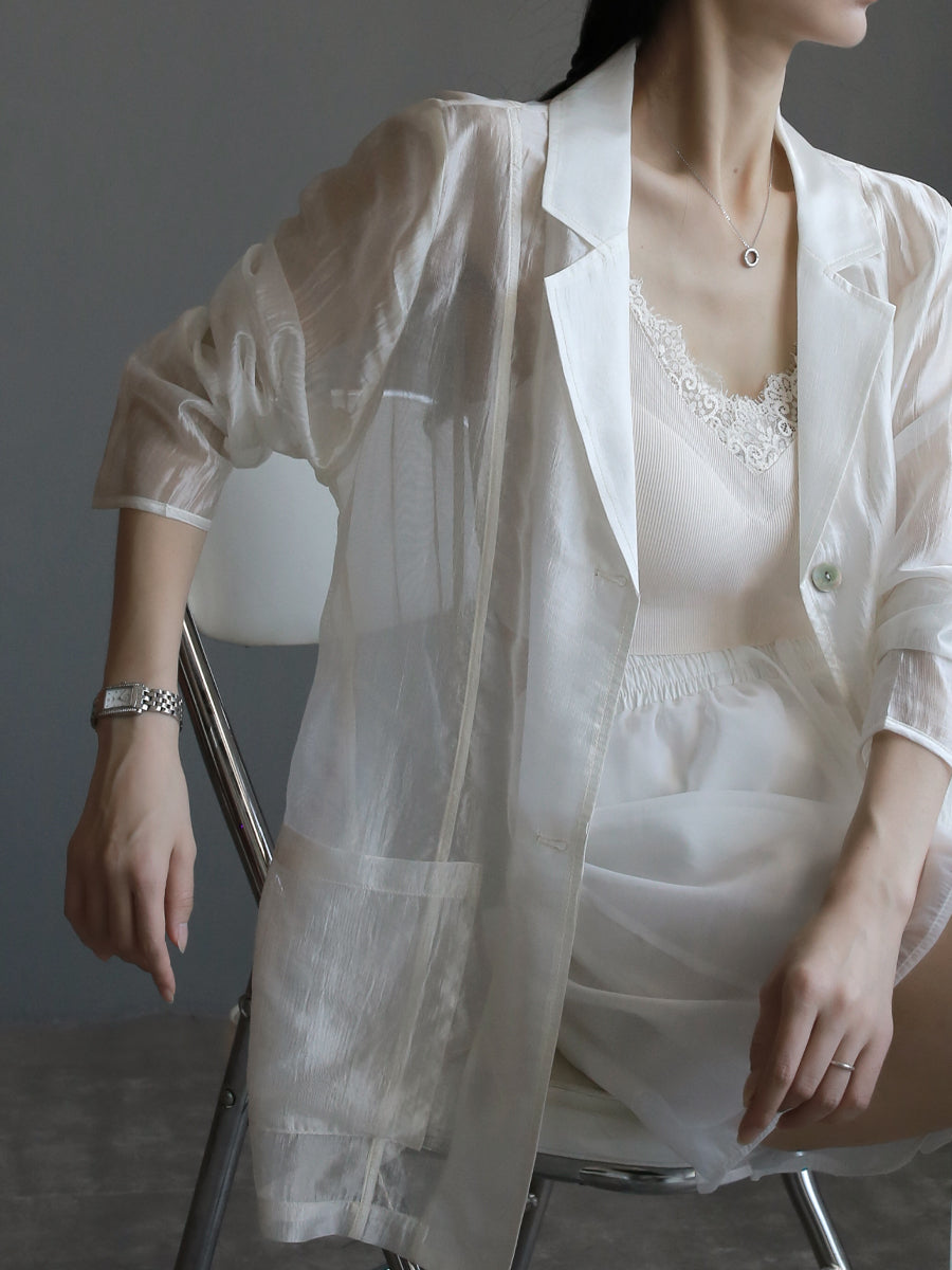 Sheer Jacket Slim Shirt_BDHL7636