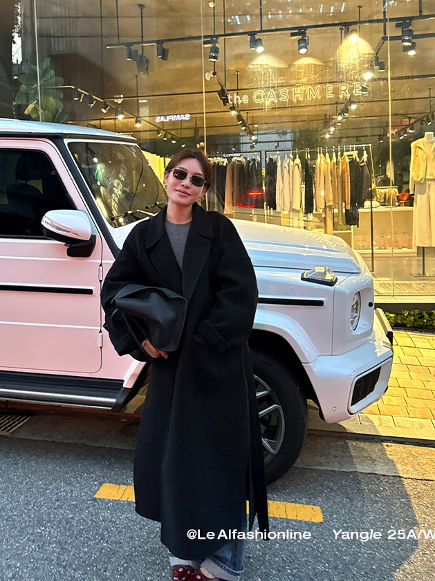 Black Relaxed-Fit Long Coat_BDHL7920