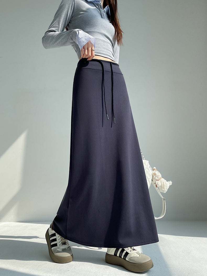 High-Waisted Slit Straight Skirt_BDHL7823