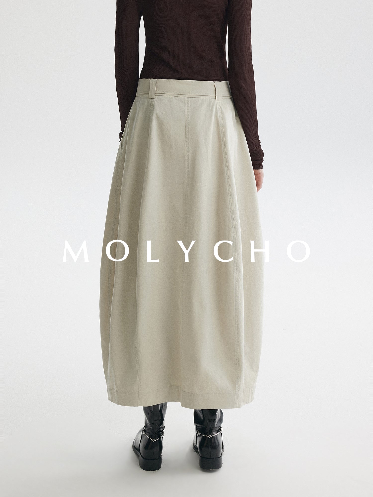 Waist Strap Bud Long Skirt_BDHL7731