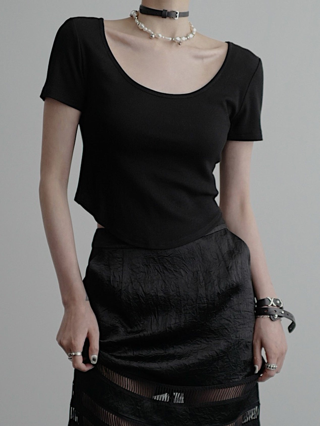 Double-Front Short-Sleeved T-Shirt_BDHL7589