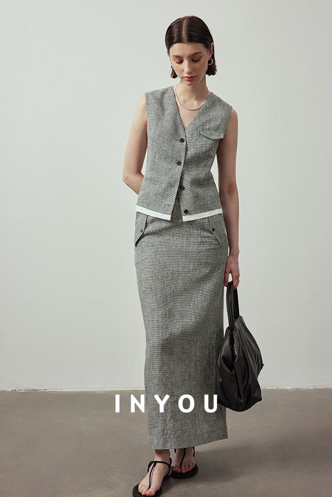 V-Neck Button Suit Vest_BDHL6116