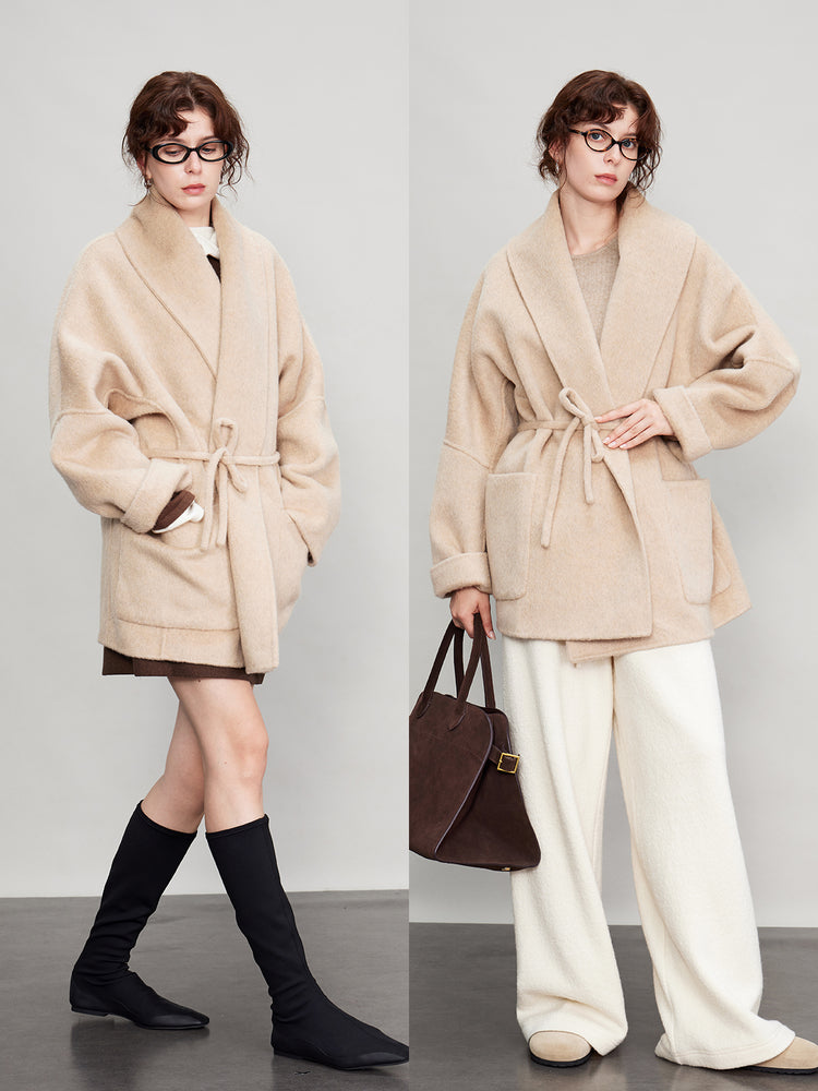 Bathrobe Short Large Lapel Coat_BDHL6684