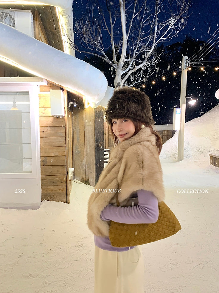 Stand Collar Zipper Fur Vest_BDHL8015