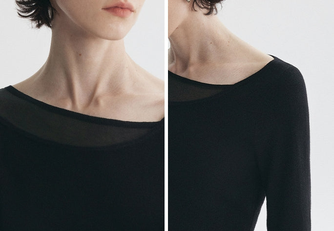 Faux Two-Piece Sheer Tops_BDHL7732