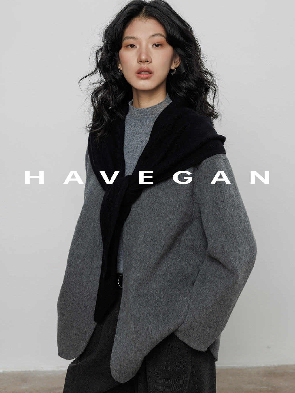 無領披肩大衣_BDHL7889