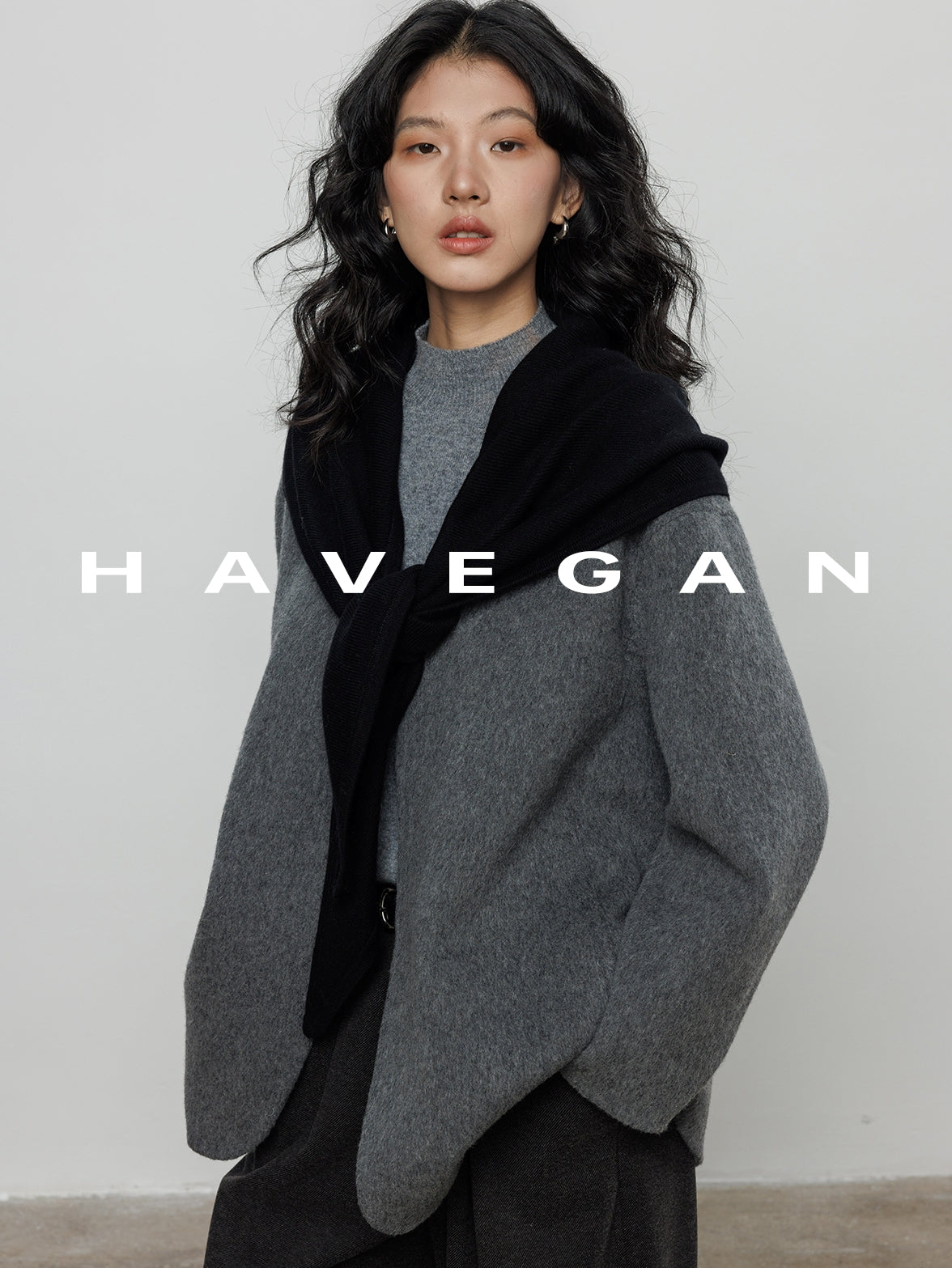 無領披肩大衣_BDHL7889