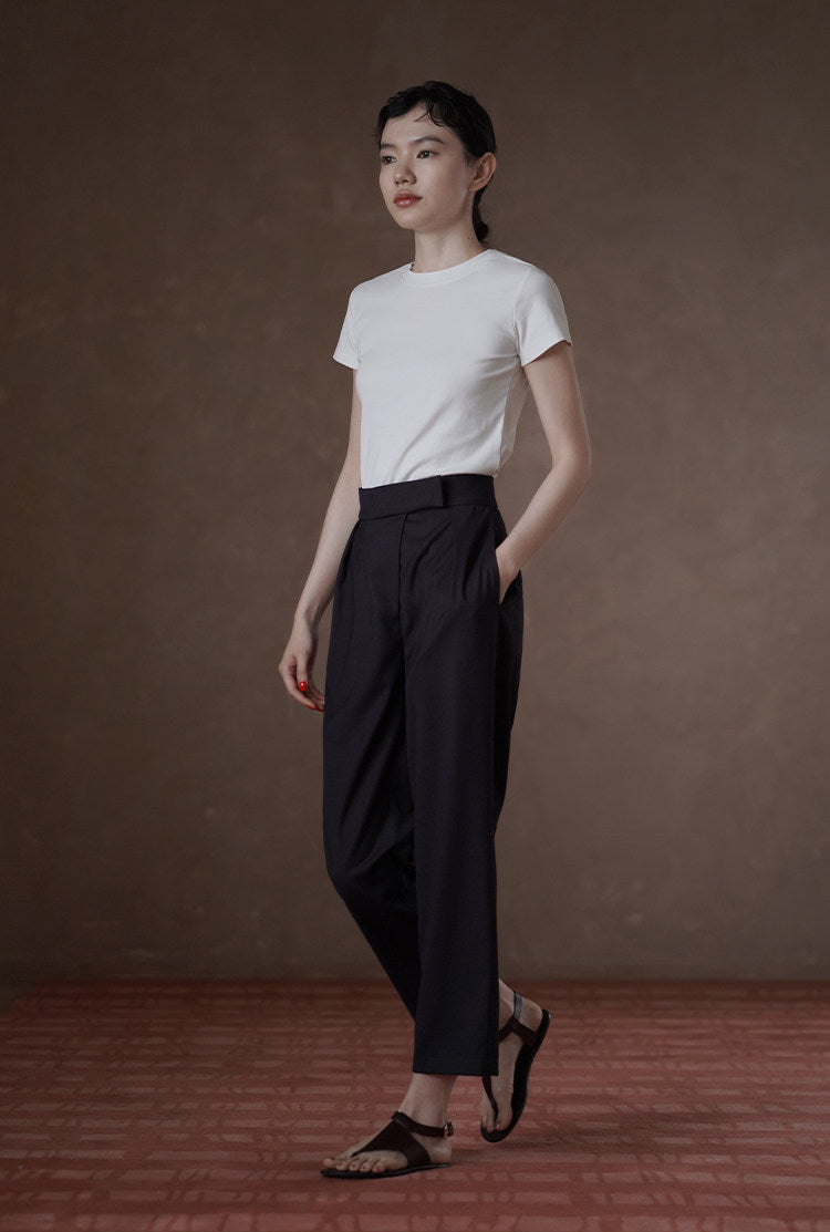 Slim Fit Short Sleeve Basic Tee_BDHL8296
