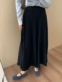 High Waist Slim Pleated Skirt_BDHL7055