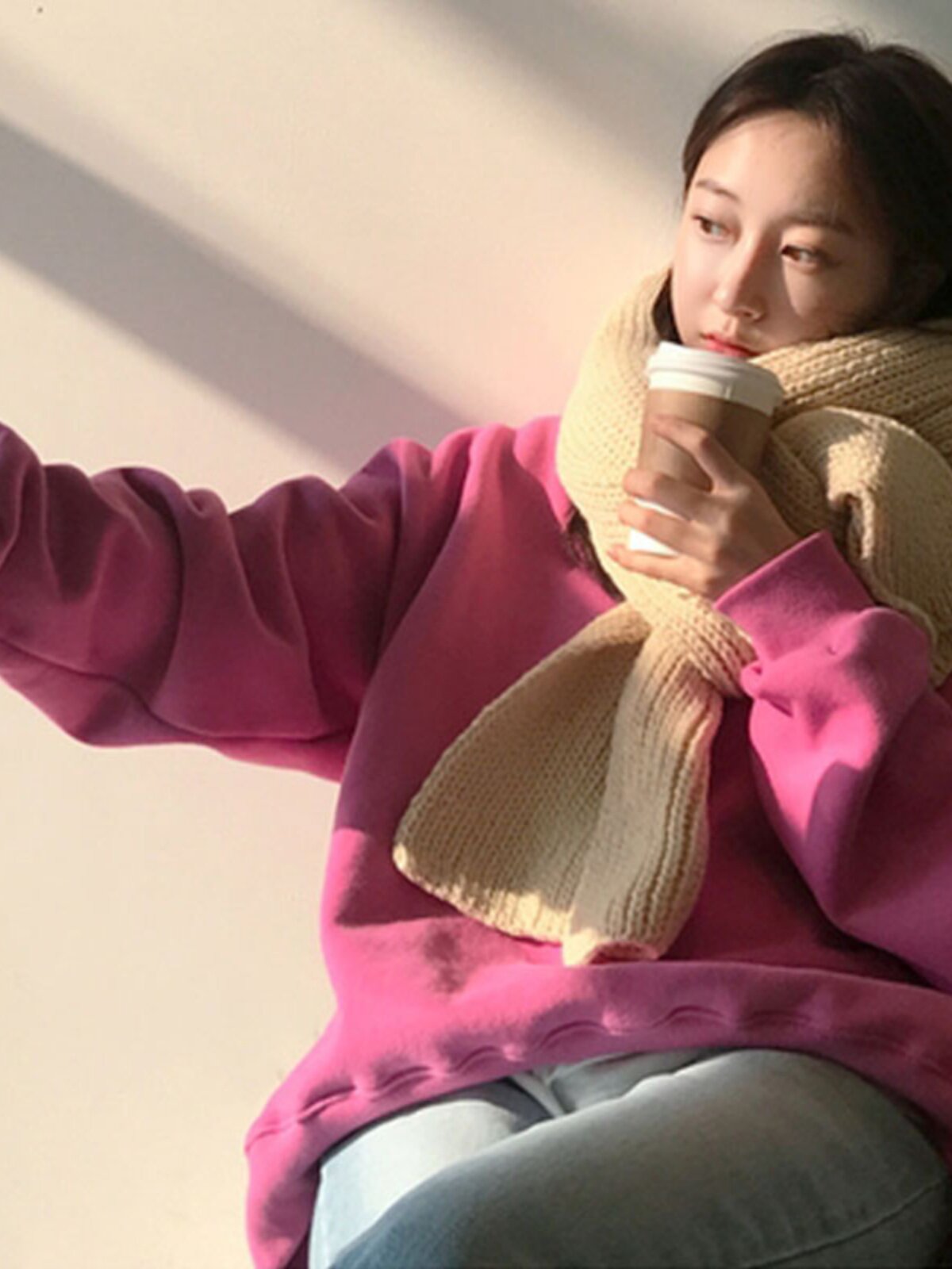 Oversized Crew Neck Sweatshirt_BDHL8507