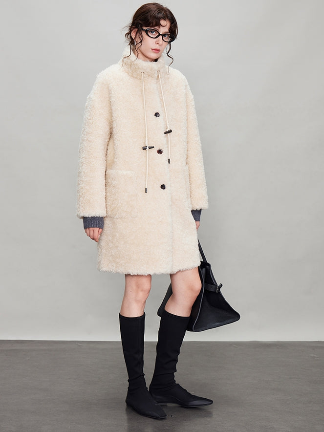 Stand Collar Thick Fur Long Jacket_BDHL6924